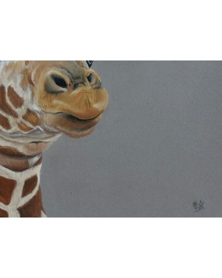détail portrait girafon réaliste pastel – Cindy Muraille