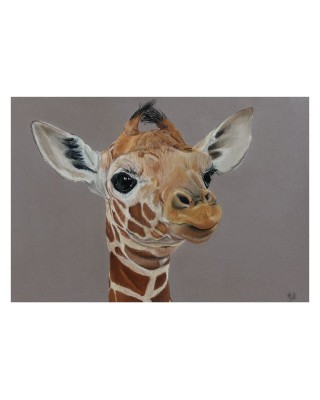 carte postale girafon réaliste pastel – Cindy Muraille